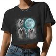 Raccoon Crop Top - Funny Howling Raccoons Design for Women