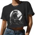 Raccoon Guitarist Women’s Crop Top - Fun Moonlight Vibes