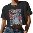 Raccoon Meme Crop Top for Women - Fun Team Trash Design