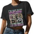 Raccoon Meme Women Crop Top - Playful Bootleg Design Tee