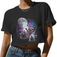 Raccoon Moonlight Charm Women's Crop Top | Unique Nocturnal Design