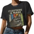 Retro Raccoon Camping Crop Top for Women | Everything Is Trash Theme