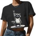 Retro Raccoon Rock Music Crop Top - Unisex Style for Men & Women