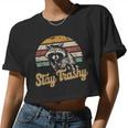 Stay Trashy Opossum Raccoon Meme Women's Crop Top - Quirky Style