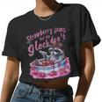 Strawberry Jams Raccoon Print Women’s Crop Top - Fun & Stylish