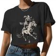 Vintage Cowboy Raccoon Crop Top - 90s Western Retro Style for Women