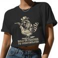 Vintage Western Humor Crop Top - Cowboy Raccoon Design for Women
