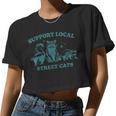 Vintage Wildlife Women Crop Top - Raccoon & Opossum Graphic