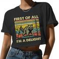 Women's Retro Angry Raccoon Crop Top - Funny Animal Attitude