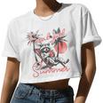 Feral Girl Summer Crop Top - Raccoon Meme Women's Vacation Tee
