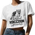 Raccoon Specialist Vintage Women Crop Top | Fun Animal Design