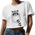 Raccoon Trash Panda Women's Crop Top - Cartoon Blue Casual