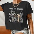 Let's Get Trashed Crop Top - Raccoon & Opossum Drinking Theme