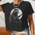 Raccoon Guitarist Women’s Crop Top - Fun Moonlight Vibes