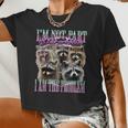 Raccoon Meme Women Crop Top - Playful Bootleg Design Tee