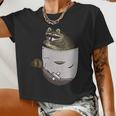 Raccoon Pocket Print Women Crop Top | Animal Lover Gift