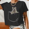 Raccoon Pocket Women's Crop Top | Playful Unisex T-Shirt