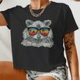 Raccoon Sunglasses Crop Top - Retro Animal Lovers’ Style