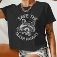 Save The Trash Pandas Crop Top | Raccoon Lover's Cute Tee for Women