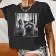 Scared Raccoon & Bigfoot Selfie | Women's Crop Top | Fun & Quirky