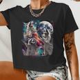 Three Raccoon Moon Meme Crop Top - Fun Women's Fashion Tee