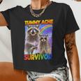 Tummy Ache Survivor Raccoon Crop Top | Cute Small Women's Tee