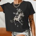 Vintage Cowboy Raccoon Crop Top - 90s Western Retro Style for Women