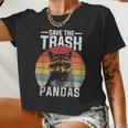 Vintage Retro Save The Trash Pandas Raccoon Women Crop Top