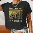 Women's Retro Angry Raccoon Crop Top - Funny Animal Attitude