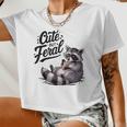 Cute Feral Panda Raccoon Crop Top | Fun Costume for Women