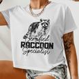 Raccoon Specialist Vintage Women Crop Top | Fun Animal Design