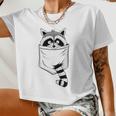 Raccoon Trash Panda Women's Crop Top - Cartoon Blue Casual