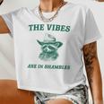 The Vibes Are In Shambles Sarcastic Raccoon Cowboy Women Crop Top