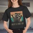 Adopt A Street Cat Animal Lover Women's Crop Top - Artsy Raccoons & Possums