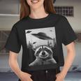 Alien UFO Raccoon Women's Crop Top | Space Adventure Vibe