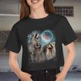 Howling Moon Raccoon Crop Top | Fun Unisex Tee for All Ages