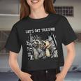 Let's Get Trashed Crop Top - Raccoon & Opossum Drinking Theme