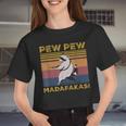 Pew Pew Madafakas Raccoon Crop Top - Vintage Women’s Escape