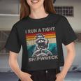 Raccoon Captain Crop Top - Vintage Style | Women's Nautical Tee