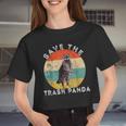 Raccoon Crop Top for Women - Retro Vintage Sunset Wildlife Design