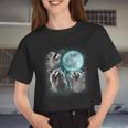Raccoon Crop Top - Funny Howling Raccoons Design for Women