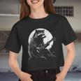 Raccoon Guitarist Women’s Crop Top - Fun Moonlight Vibes