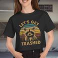Raccoon Lovers Let's Get Trashed Women's Crop Top | Fun Animal Tee