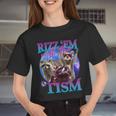 Raccoon Meme Crop Top - Retro Tism Style for Women
