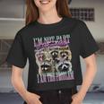 Raccoon Meme Women Crop Top - Playful Bootleg Design Tee