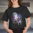 Raccoon Moonlight Charm Women's Crop Top | Unique Nocturnal Design
