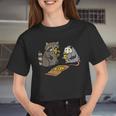 Raccoon Opossum Eating Pizza Street Cats Men Women Kid Women Crop Top