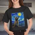 Raccoon Starry Night Crop Top - Van Gogh Art for Raccoon Lovers