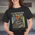 Retro Raccoon Camping Crop Top for Women | Everything Is Trash Theme