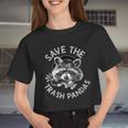 Save The Trash Pandas Raccoon Animal Lover Women Crop Top